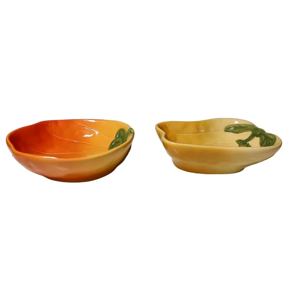 Williams Sonoma Condiment Dish Jardin‎ Potager Ceramic Vegetable Dip Set of Two